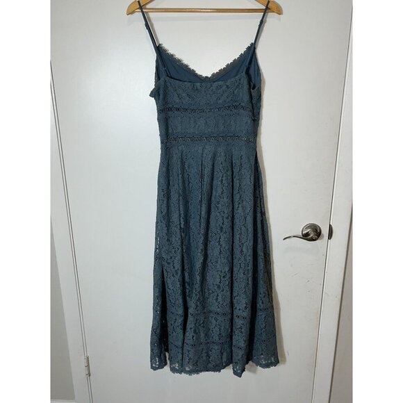 NSR Blue Crochet Lace Sleeveless Midi Dress For Women Size Medium - Picture 6 of 10